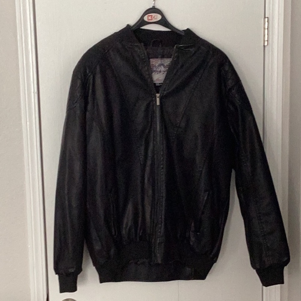2X Faux Leather Bomber Jacket